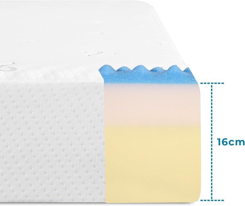 Mattress 6.29 inch/16 cm Memory Foam with Anti Mite Breathable Knitted Removable Zipper Cover Medium Soft 2