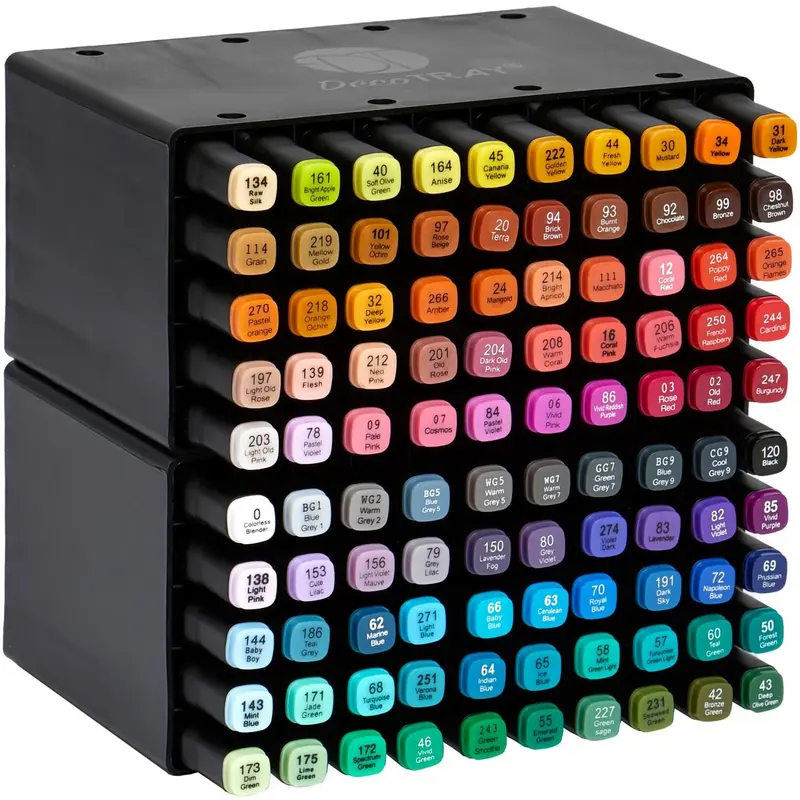 Deco Time 100 Twin Markers in Deco Tray - Perfect for Office Stationery and Supplies 1