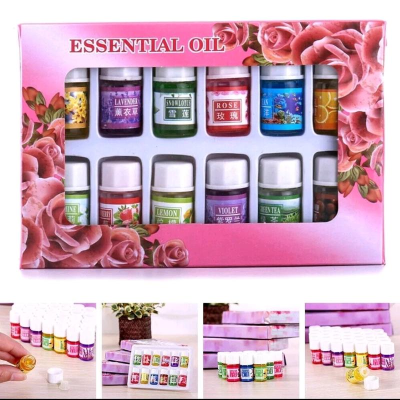 12Pcs 100% Pure Oils Essential Oil Set for Humidifier - Aromatherapy Gift Kit Pack Healthcare Solution Fitness Wellness Healthy Treatment Therapeutic 0