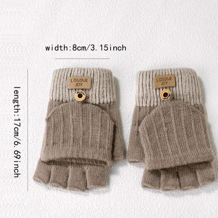 Women Mittens Gloves, Hand Warmers, Half Finger Gloves With Flip Cover for Autumn, Winter Cold Temperatures 4