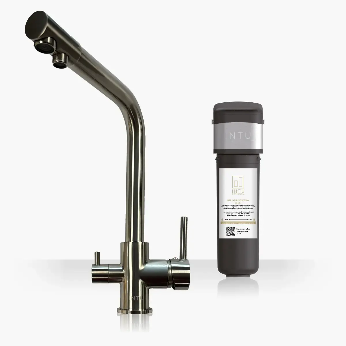 Fusion Brushed Nickel 3-1 Square Cold Filtered Water Tap