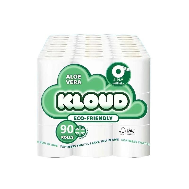 KLOUD 90 TOILET ROLLS  BEST VALUE/90 Toilet Rolls/Bulk Buy Mixed Scented /3PLY/10x9pk + 20 FREE Heavy Duty Bin Liners  (KLOUD) Eco-friendly Family bundle 6