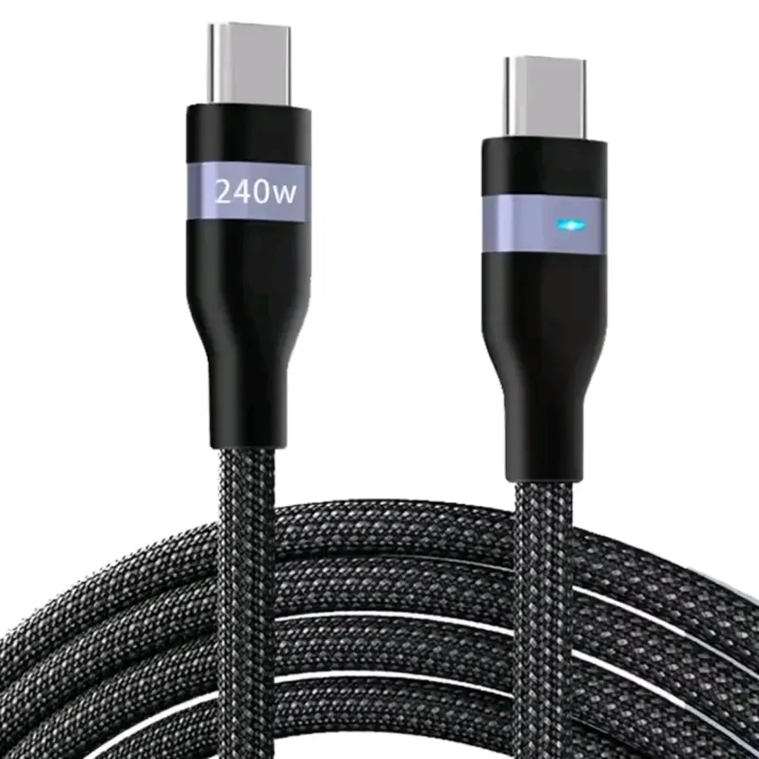 Nylon Braided C to C Type Fast   for iPhone and Android - OEM - Smartphone, Cellphone Black Charging Electronic Charger