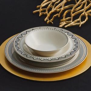 Karaca Globe 24-Piece Porcelain Dinner Set for 6 People, Multi Bowls Breakfast