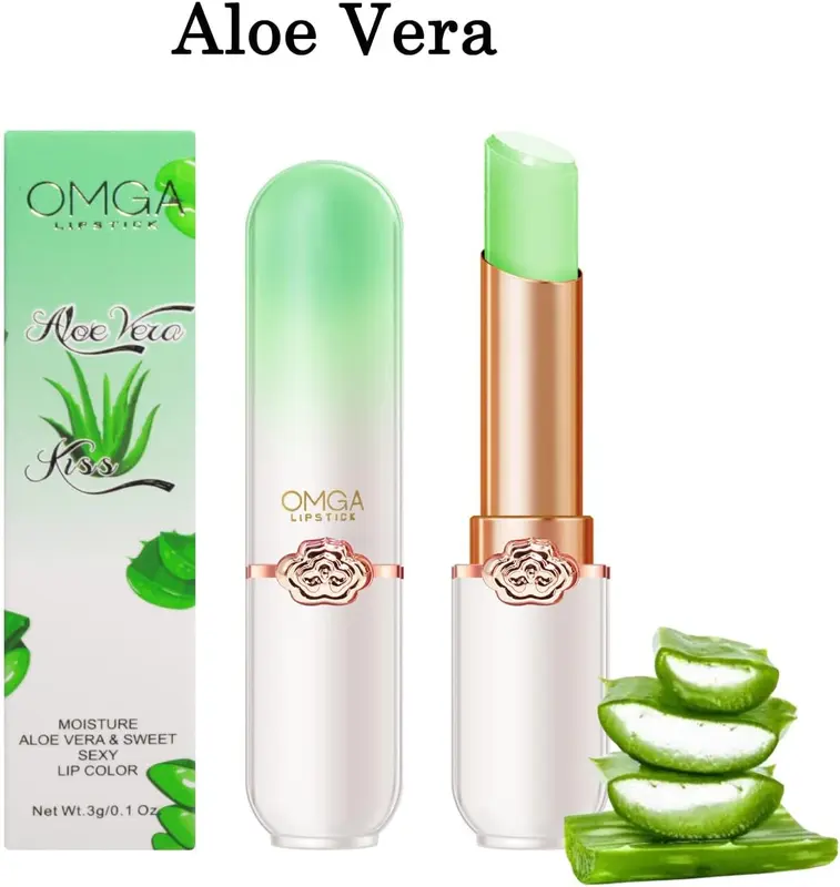 6 Packs Jelly Lipstick Set, Fruit Color Change Lip Balm Set, Peach Aloe Vera Strawberry Blueberry Avocado Grape Color Change Lip Balm, Long Lasting Moisturizer Lip Makeup Set (6PCS) 2