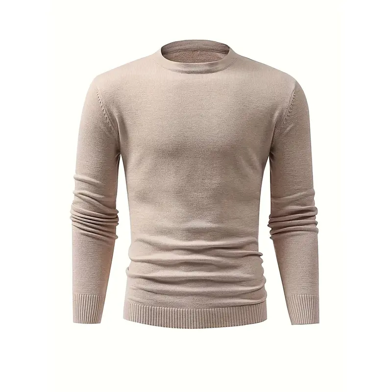 [Autumn Winter Knitted Sweater] Men's Warm Autumn and Winter Round Neck Knitted Sweater with Hood - Plain Color - Cross-border 1