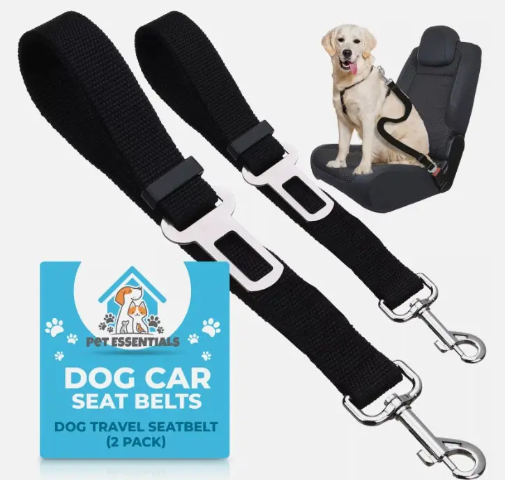 2pk Pet Dog Seat Belt | Adjustable Travel Car Safety Harnesses Lead Restraint