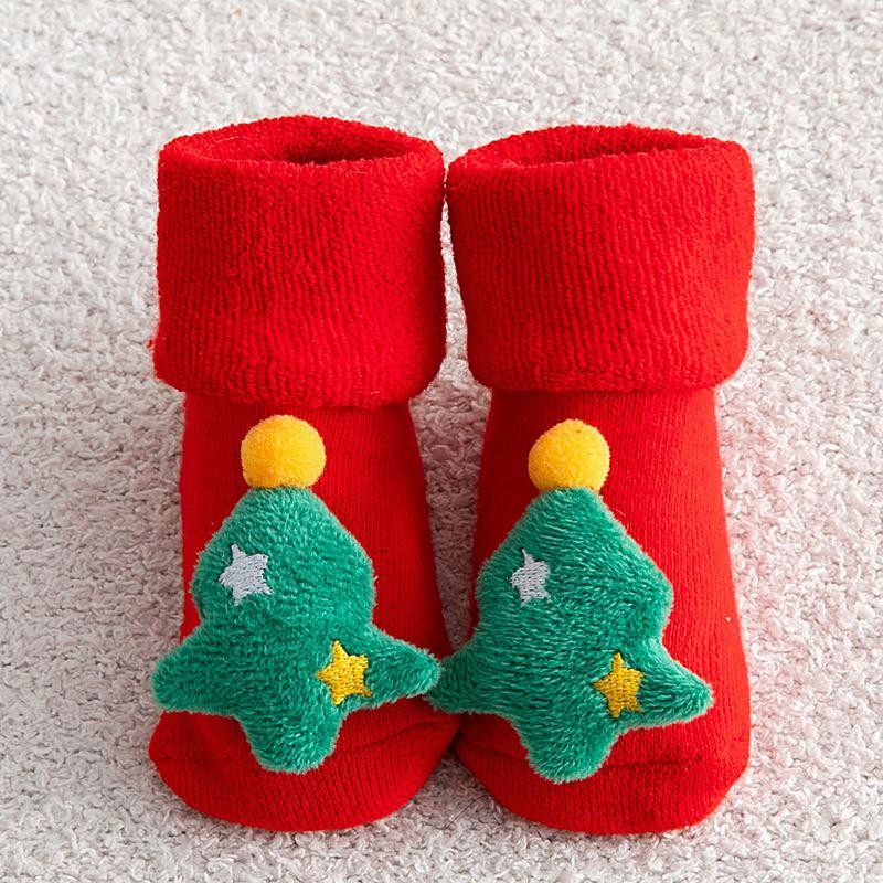 Kids Children's Socks for Girls Boys Non-slip Print Cotton Toddler Baby Christmas Socks for Newborns Infant Short Socks Clothing 8