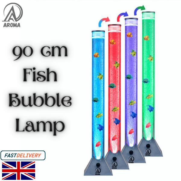 AROMA 90cm Colour Changing LED Sensory Bubble Tube Lamp Mood Fish Water Silver Birthday Gift For Kids & Family, Halloween, Christmas Gift 1