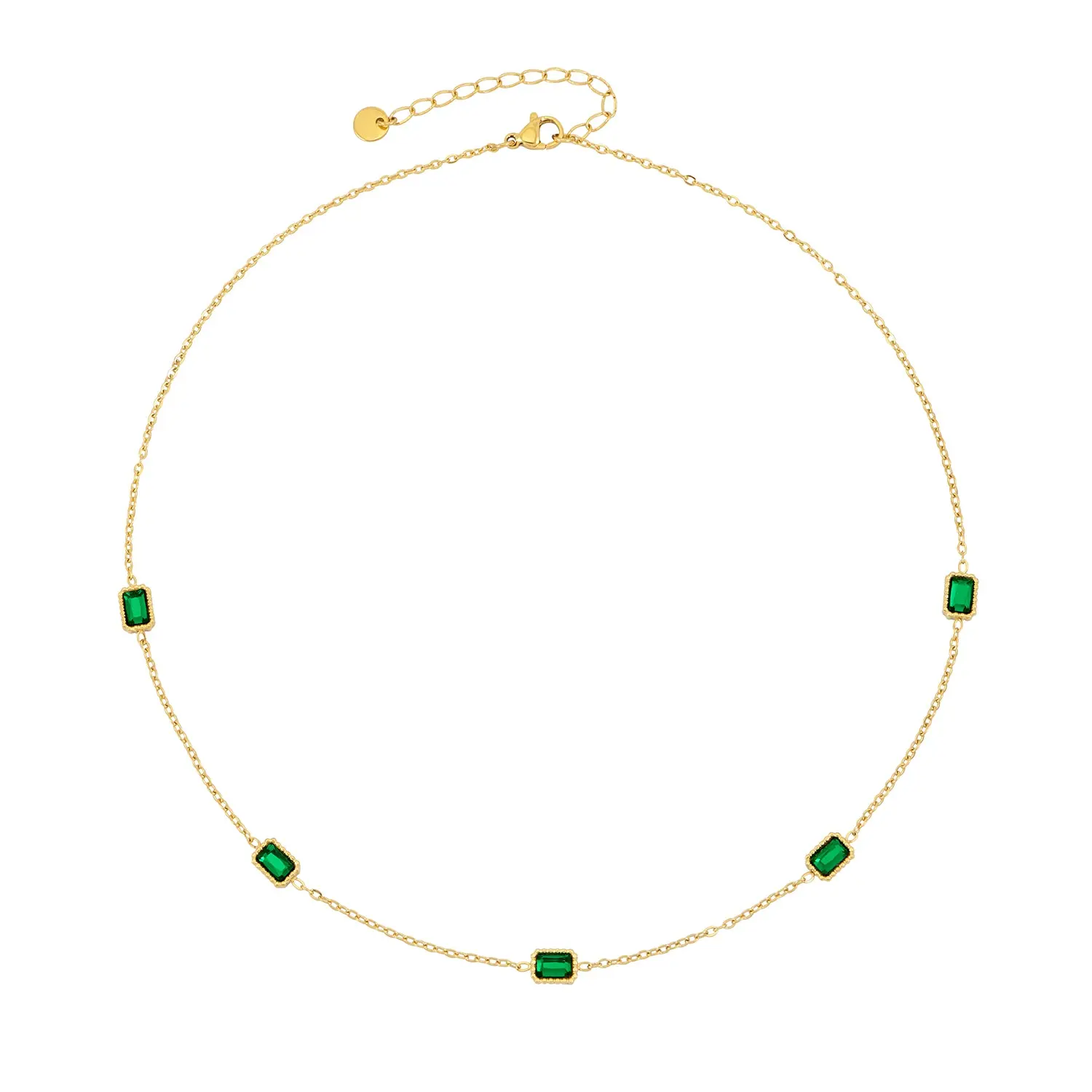 Emerald Green Chain Choker Necklace