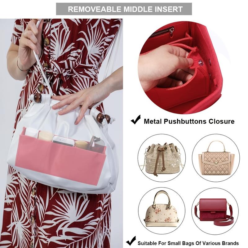 Product Introduction of Premium Foldable Felt Bag Organizer - Multi Pocket Insert for Effortless Storage - Portable Cosmetic Makeup Bag, Ideal for Handbags, Totes, and Purses - Durable, Stylish, and Space-Saving Solution 8