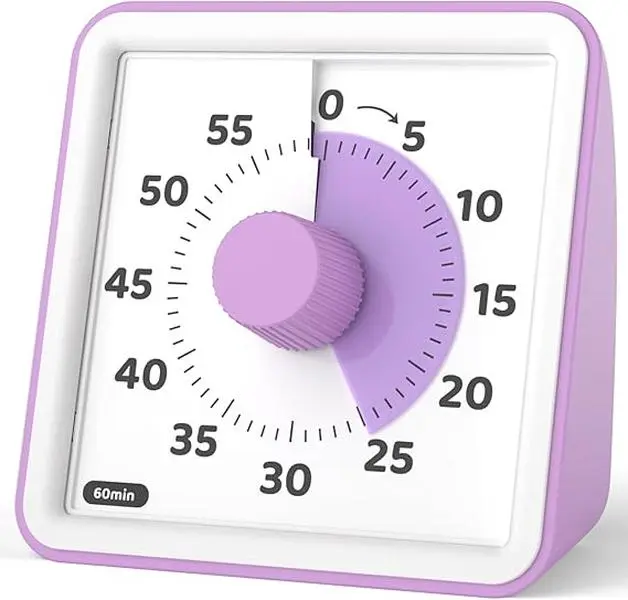 Visual Timer for Kids, 60 Minute Visual Countdown Timer Clock for kids Pomodoro Timer for Classroom Teaching Cooking 0