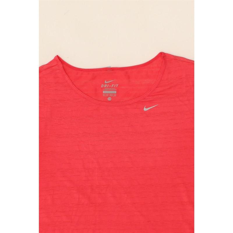 Pre-Owned Vintage NIKE Womens Dri Fit T-Shirt Top UK 6 XS Pink Striped 3