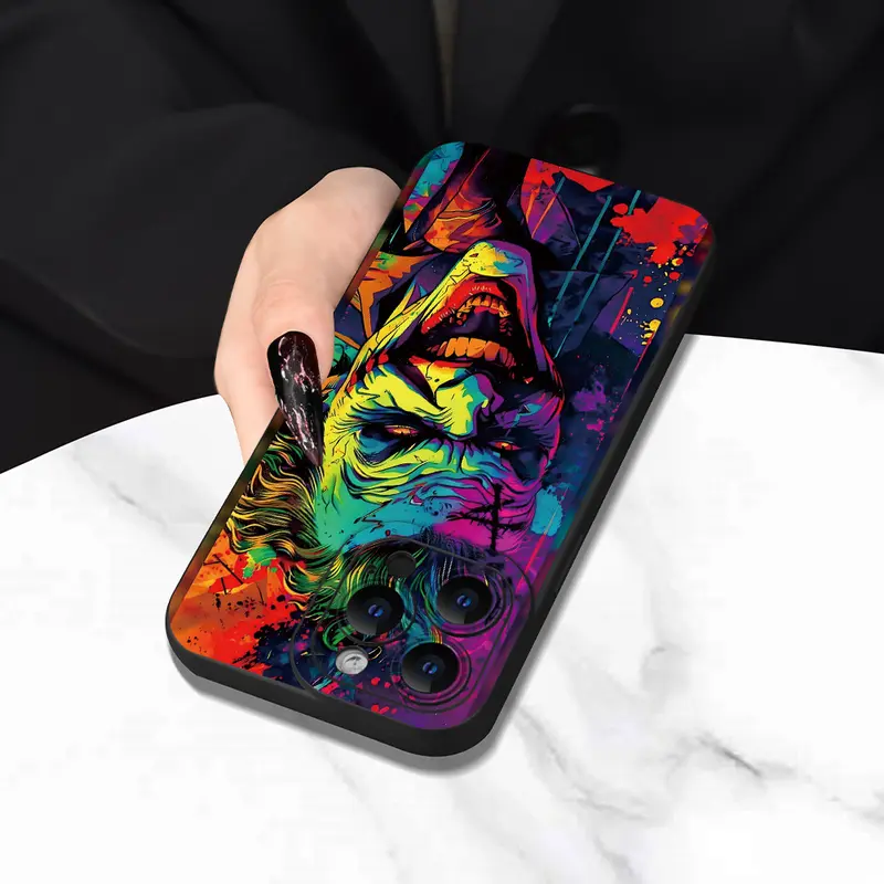 Fashionable, Popular,, Funny Clown Pattern Design, Lens protrusion protection, Compatible with For iPhone Series. Perfect Holiday Gift/Birthday Gift for Easter Day, Christmas Halloween Decoration/Gift for Birthday, Girlfriend, Boyfriend 8
