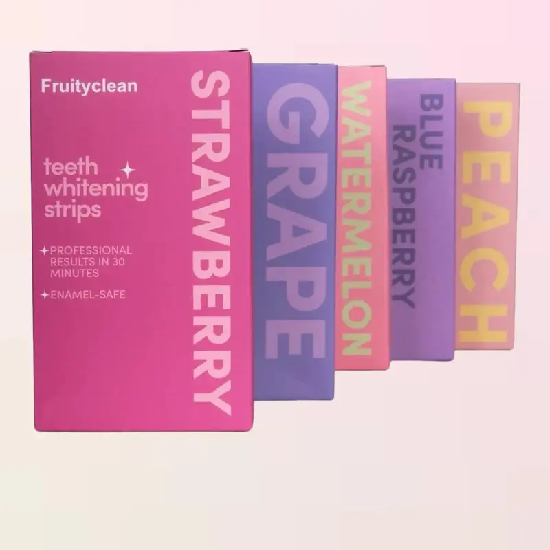 Fruity Clean Viral Teeth Whitening Strips – Achieve a whiter, brighter smile fast! Easy-to-use strips with delicious flavors. Perfect for sensitive teeth, no mess, no fuss – just amazing results in minutes 6