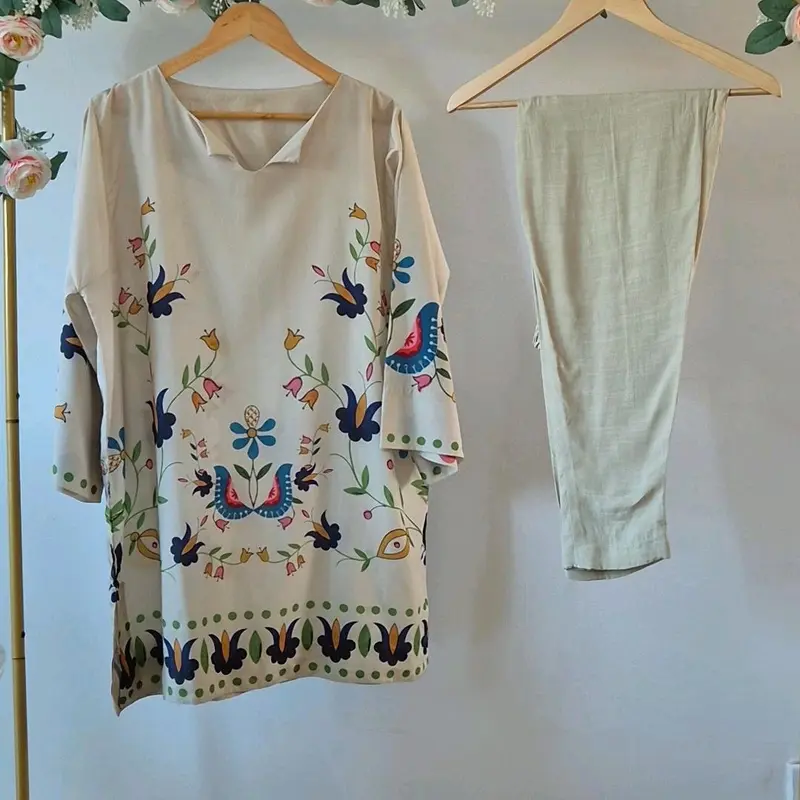 Women's Printed 2 Piece Co Ord Set for any weather- Womenswear plain elegant 0
