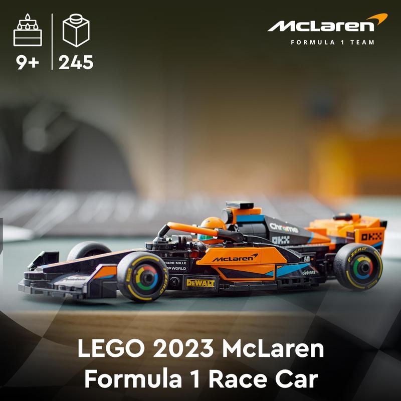 LEGO Speed Champions 2023 McLaren Formula 1 Race Car Toy for 9 Plus Year Old Kids, Boys & Girls who Love Independent Play, Buildable Vehicle Model Set, Kids' Bedroom Decoration, Birthday Gift 76919 1