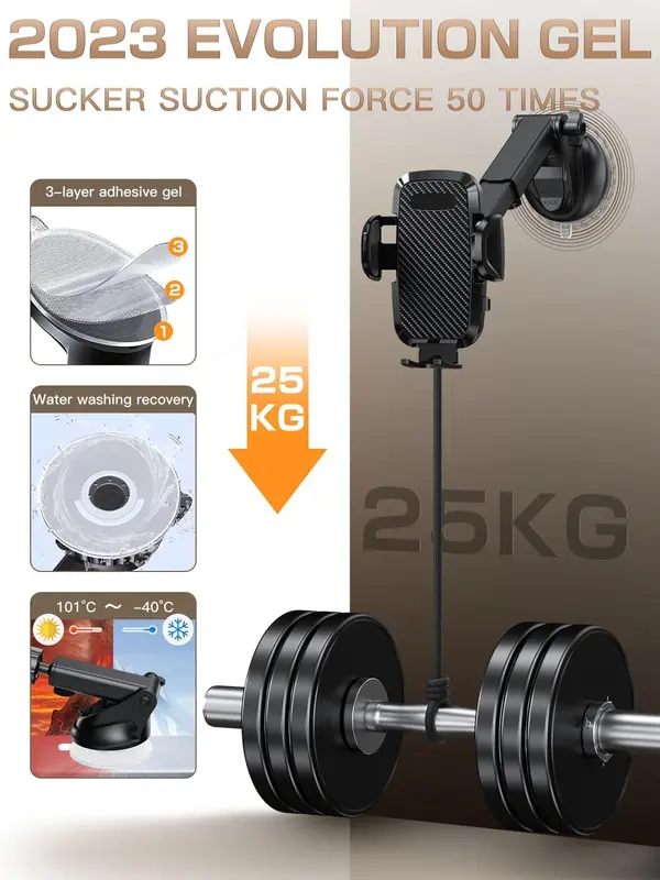 [UK Seller 48Hrs Delivery] Universal Mobile Mount with Suction Cup and Vent Clip - 3 in 1 Phone Holder for Car - Easy Operation - Cellphone, Smartphone 6