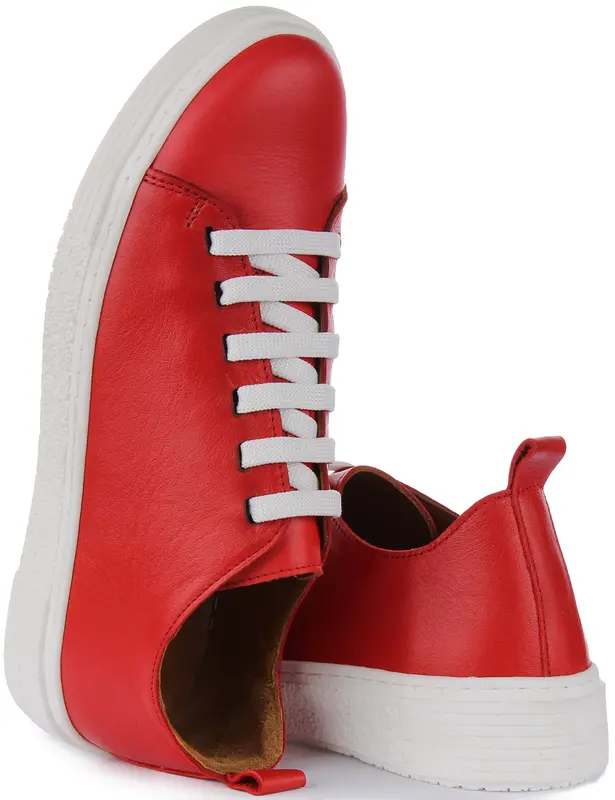 JUSTINREESS England Diana Women's Lace Up Leather Smart Trainers 3