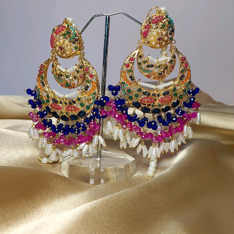 ELAN gold plated nauratan earrings female 1