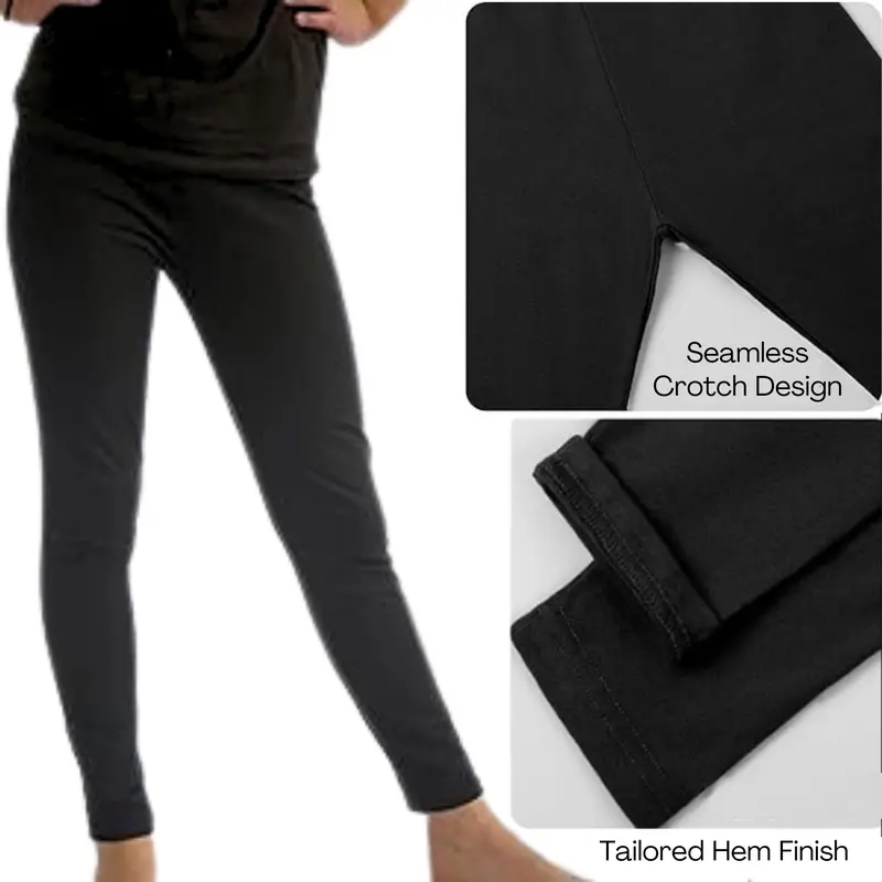 Panzy Girls Plain Stretchy Cotton Leggings - Pack of 3, Ages 5-13 viral  leggings solid minimalist 1