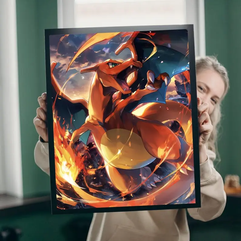 charizard poster, Pokemon Wall Art, gotta catch em all, Pokemon lover 2