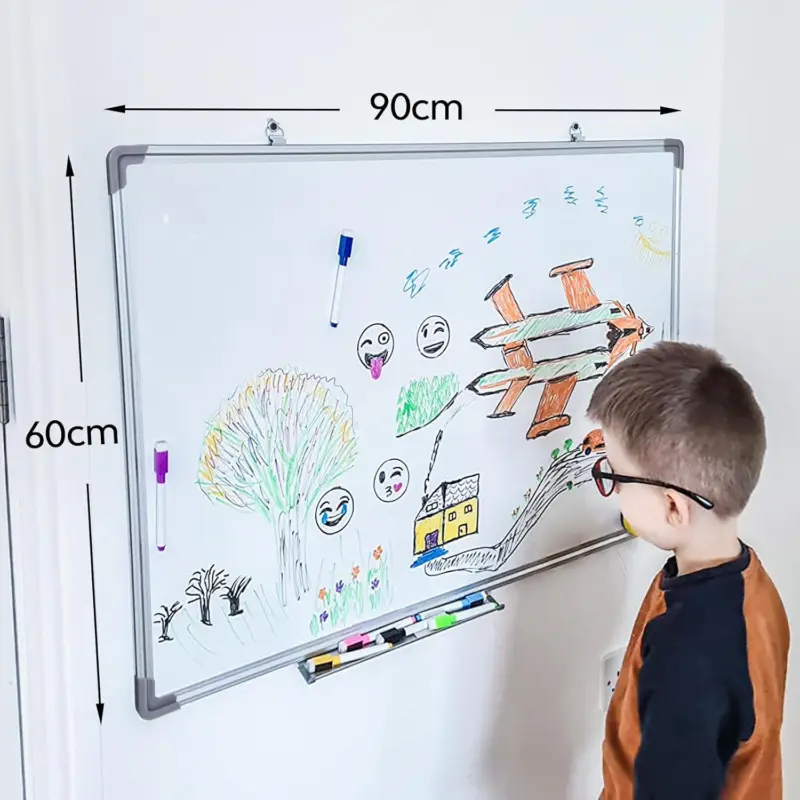 MAGNETIC WHITEBOARD SMALL LARGE WHITE BOARD DRY WIPE NOTICE OFFICE SCHOOL HOME 1