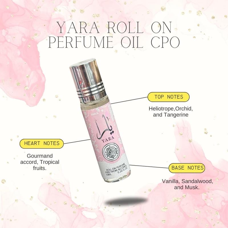 Yara Pink 10ml Perfume Oil Roll On Bottle Sandalwood Vanilla Musk 3