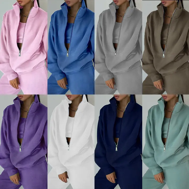 2024 Autumn Women's Amazon Two-piece Sweater Fleece Sports Street Casual Fashion Suit for Women Comfort Womenswear Comfortable Soft Long Sleeve