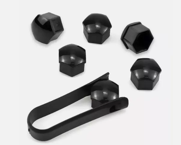 17mm Gloss Black Car Wheel Nut Caps Bolt Covers FOR Audi VW Vauxhall Bmw-20Pcs 3