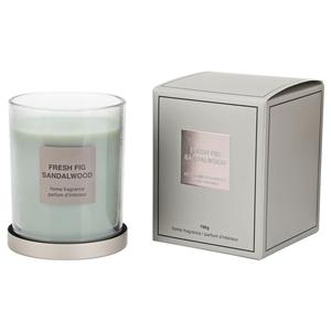 198g Fresh Fig Sandalwood Round Wax Candle, Luxury Beautiful Home Fragrance Scented Jar Candles for Bedroom Living Room Home Decor