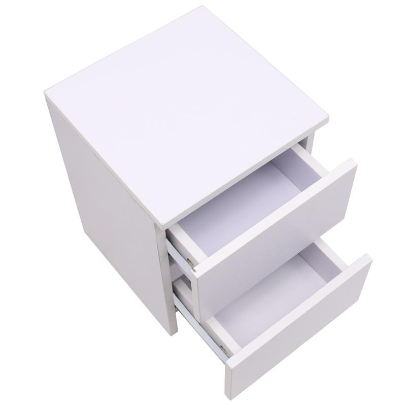 Sundaze Chest of 2 Drawers Bedside Table Bedroom Furniture 30x30x40cm Slide  Drawer 4