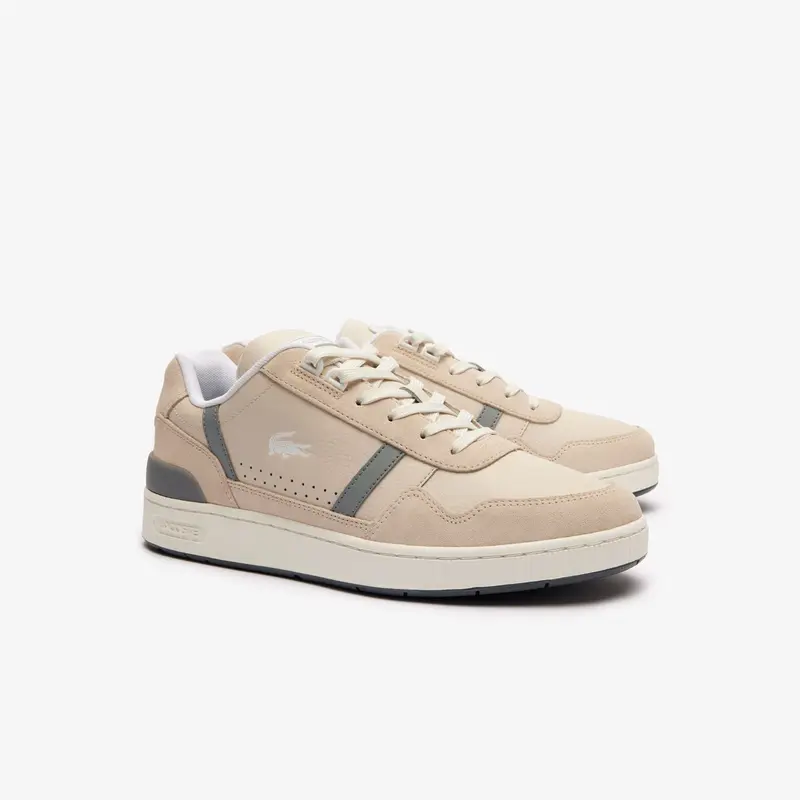 Mens Lacoste T-Clip Trainers in Off White 1