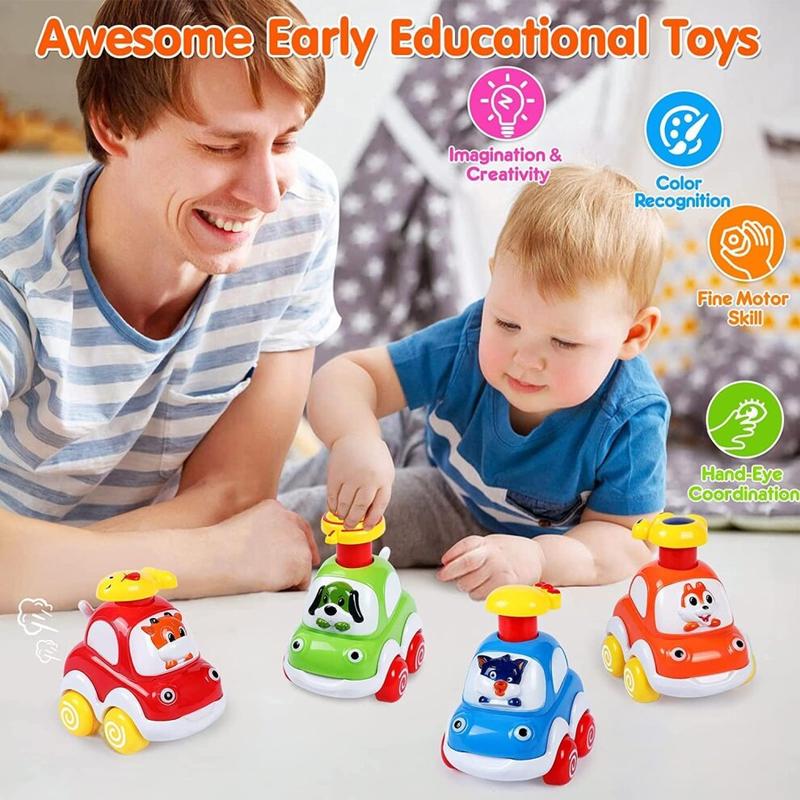Toddler Toy Cars, Amy&Benton Car 1 year old，Baby Toy Car Assorted 4PCS Press & Go Toy Car Gifts for Baby Boys 1 2 Years Old 6