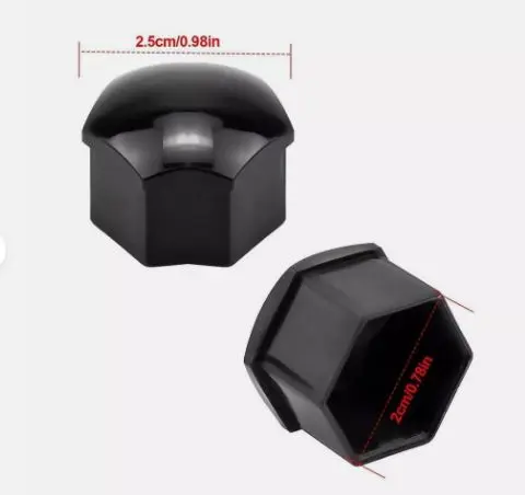 20X Black Wheel Nut Caps Bolt Covers FOR Audi VW Vauxhall Bmw 17mm Universal UK 1