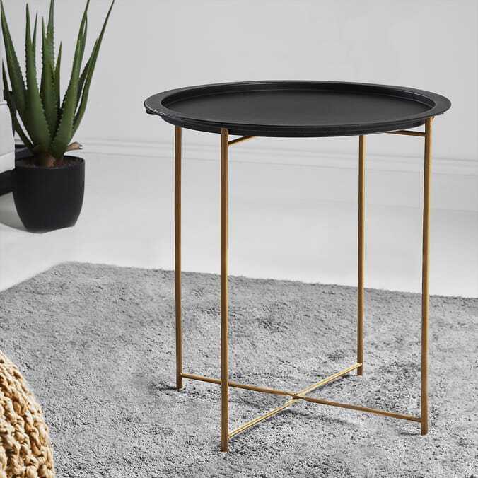 Round Contemporary Side Table - Stylish & Space-Saving, Powder Coated Steel, Easy Assembly 1