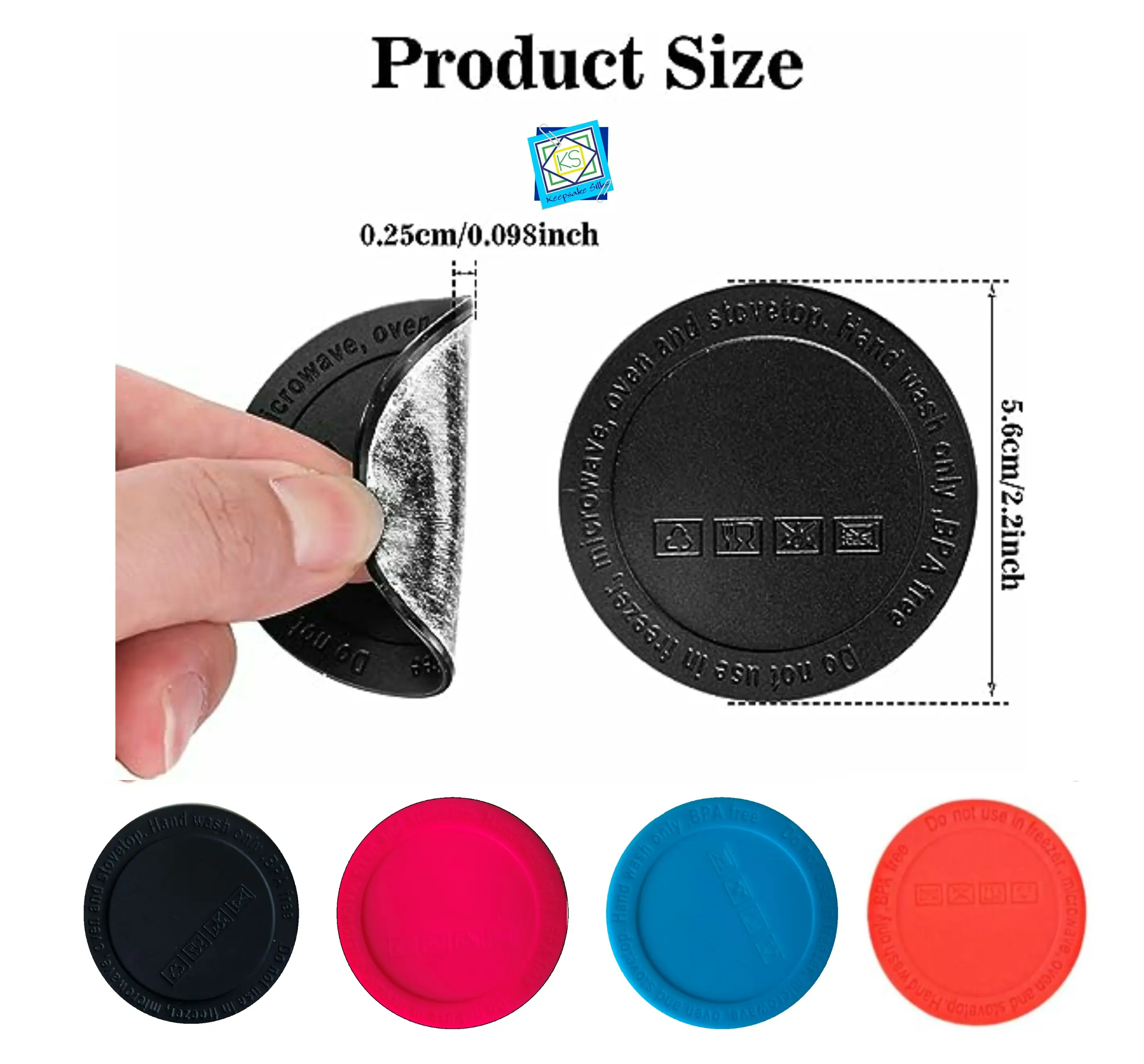 Replacement Anti-Slip Silicone Tumbler Discs (with Adhesive) for bottoms of 20oz Stainless Steel Skinny Tumblers (BLACK) Drinkware Sturdy