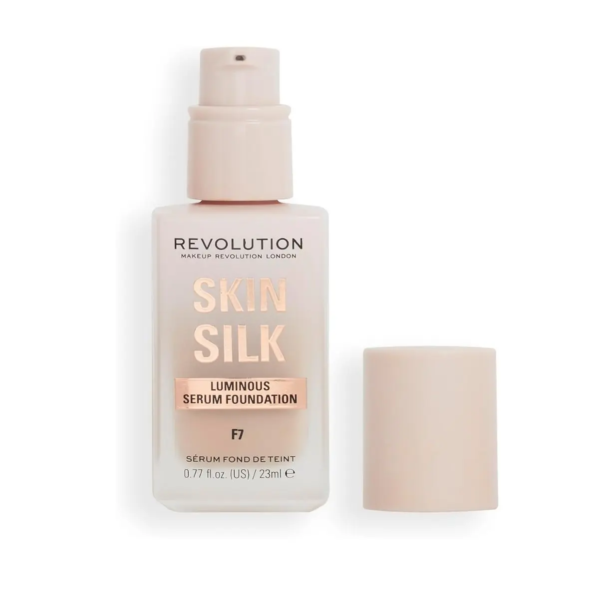 Makeup Revolution, Skin Silk Serum Foundation, Light to Medium Coverage, Contains Hyaluronic Acid, F7, 23ml
