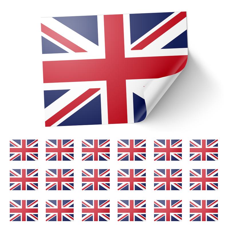 20 X United Kingdom (Unioin Jack) Flag Stickers 2