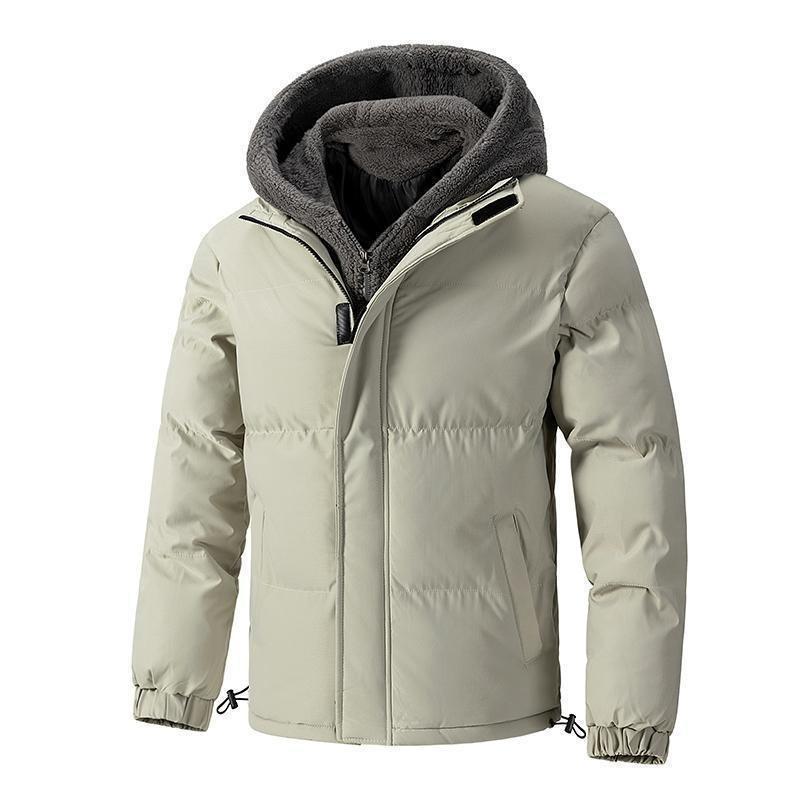 8XL Puffer Jacket Mens Thick Warm Plus Size Winter Jacket Men Cotton Fleece Padded Hooded Parkas Fake Two Piece Coats Outwear 2