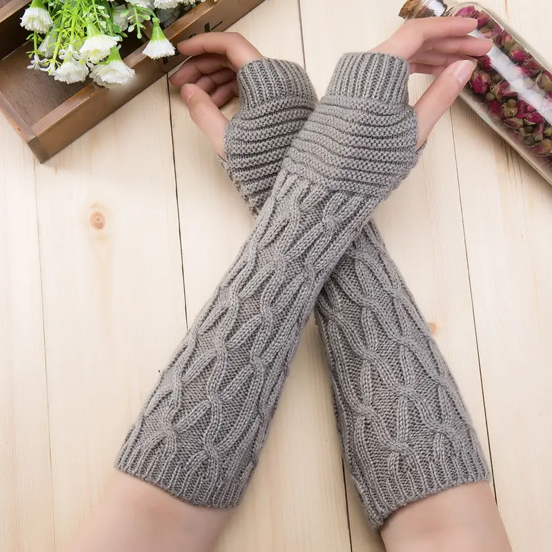 Fashion Fingerless Knitted Gloves for Women and Men - Mitten Warmer Arm and Finger Cover for Winter leather  fingerless fingerless  gloves hand  gloves 5