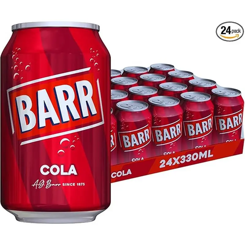 BARR Classic Cola 24 Pack, Low Sugar Fizzy Drink 'Fizzingly Fun' – 330ml Cans Since 1875 Beverage