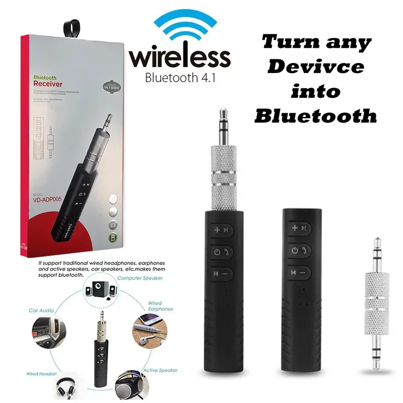Aux Bluetooth Wireless Adaptor Jack 3.5mm Accessories 0