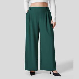 Halara Flex Women's Plus Size High Waisted Side Pocket Wide Leg Waffle Work Pants #Summer