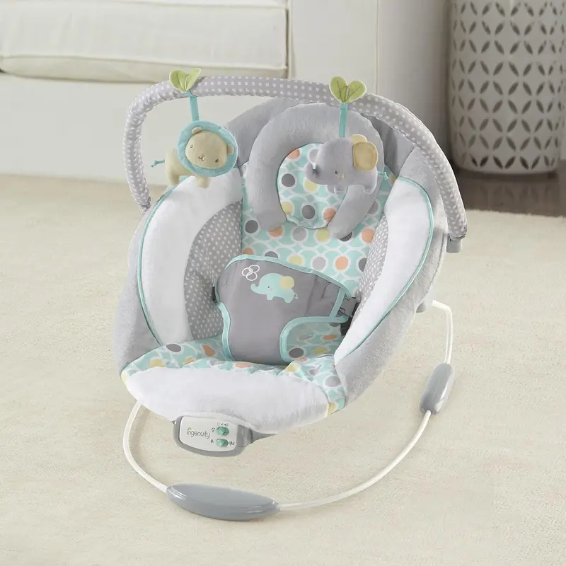 Soothing Baby Bouncer Chair with Soothing Vibrating Infant Seat, Morrison - 8 Melodies, Removable Toy Bar with 2 Plush Toys, Volume Control, 3-Point Harness, Newborn 0-6 Months 7
