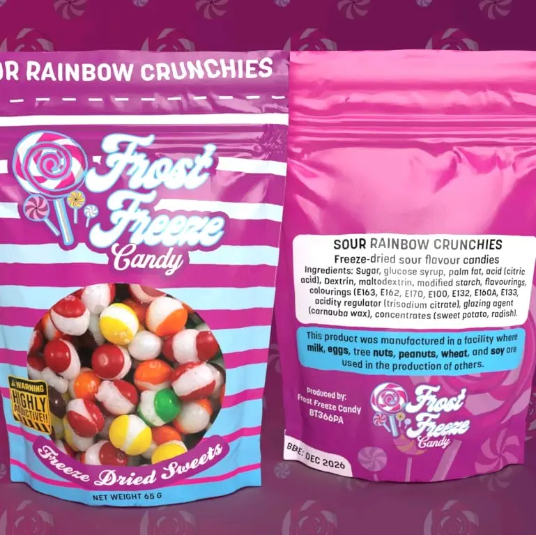 Frost Freeze Candy Sour Skittles - Vegetarian Snack Candy Sweet Sugar Rainbow Crunchy Dried Candies sweets freezedriedsour 0