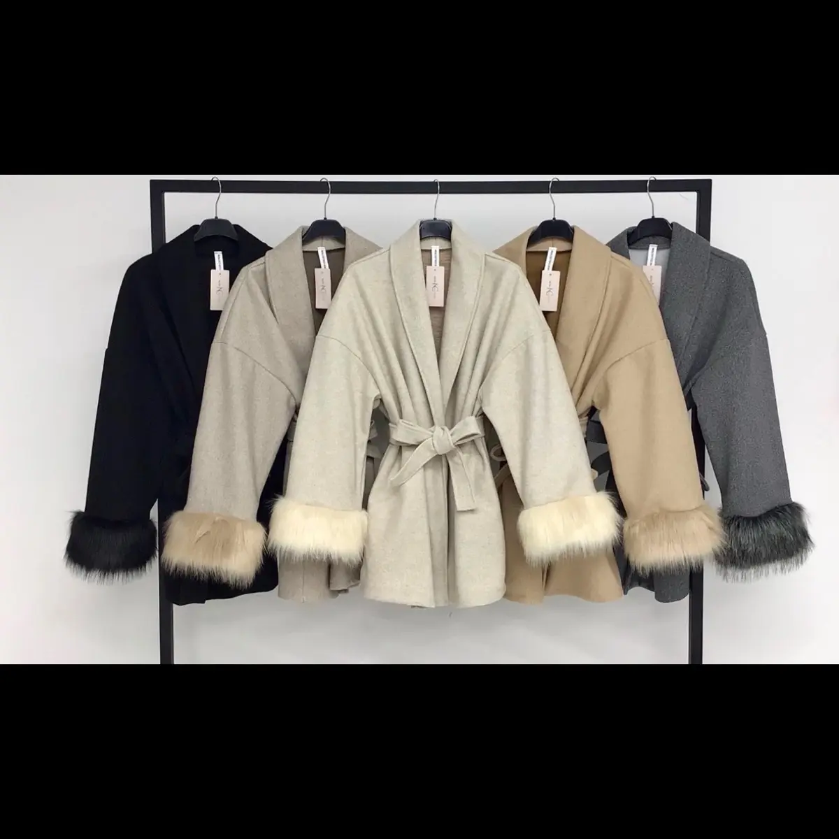 Women's Short Fur Sleeve Coats - Womenswear Jackets Comfort Outerwear Basic Minimalist Winter