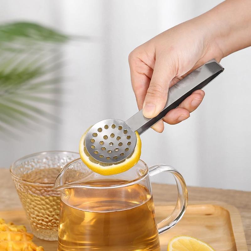 Tea Bag Squeezer Tongs | Stainless Steel Non-Slip Strainer & Holder | Mini Serving Clip for Kitchen & Bar 2