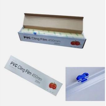 Kitchen Roll Catering Cling Film Food Baking Wrapping 450mm x 300m Cutter 0