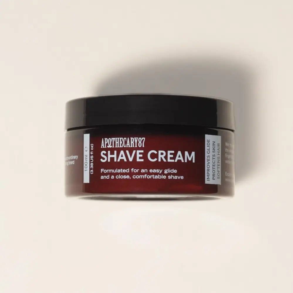 Apothecary 87 Thick Shaving Cream for Men, Protects and Hydrates Skin, Reduces Irritation | 100ml
